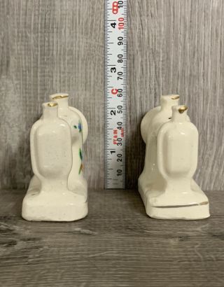 Vintage Porcelain Made In Japan Hand Painted Sewing Machine Salt - Pepper Shakers
