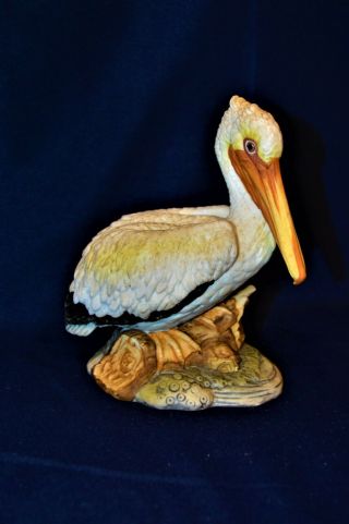 Vintage Lefton Porcelain White Pelican Bird Figurine Hand Painted - Kw910