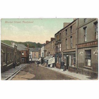Pontypool Market Street,  Monmouthshire Postcard By Valentine
