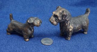 2 (two) Vintage Pot Metal Sealyham Terrer Dog Figures
