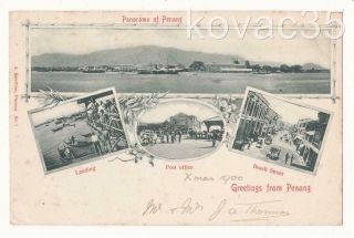 Penang,  Straits Settlements,  1900 U/b - Panorama,  Beach St,  Post Office_malaysia