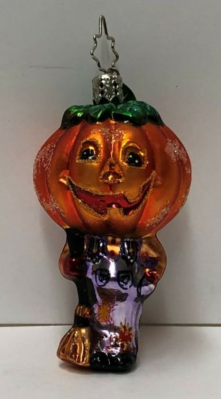 Christopher Radko Halloween Ornament - Little Gem Pumpkin Man