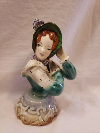 Vintage Goldscheider Woman Victorian Lady Bust Figurine