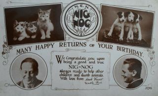 Nottingham Evening News N.  E.  N - Nig Nog Club Birthday Card Posted 1930 Postcard