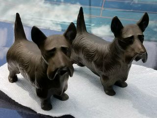Scottish Terrier Dogs Book Ends Gold Color Gilt Bronze? Alfred Cheney Johnston 2