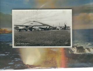 Aba Swedish Airlines Ju - 52,  Rapide At Malmo Airport Real Photo Postcard