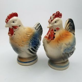 Salt And Pepper Shakers Chicken Hen Rooster Made In Japan