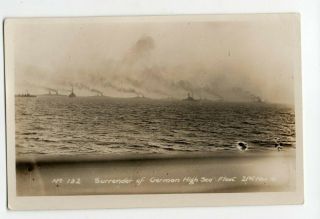 Rp Orkney Scapa Flow Surrender Of The German Navy Fleet Real Photo 1918