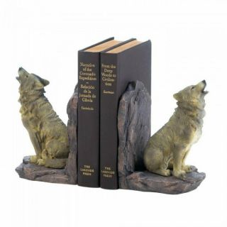 Howling Wolf Bookends - Decorative Item For Your Book Shelves,  Looks Wonderful