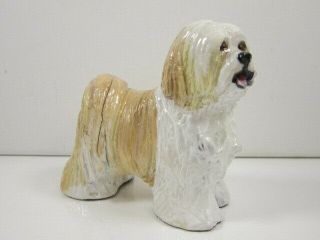 Ron Hevener Cream Blonde White Tibetan Terrier Canine Dog Animal Figure Figurine