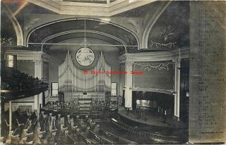 Ks,  Hutchinson,  Kansas,  Rppc,  First Methodist Church,  Interior,  Organ & Pipes