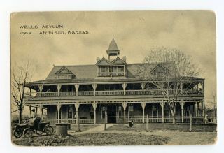Postcard Wells Asylum Atchison Kansas Standard View Card