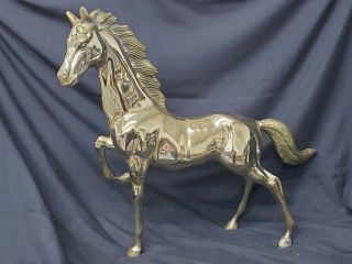 Large Heavy Vintage Brass Horse Statue Figure Figurine 19 " T 21 " L Made In Korea