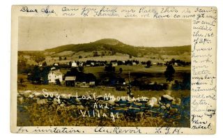Sugar Loaf Ny - View Of Village & Mountain - Rppc Postcard Orange County Nr Chester