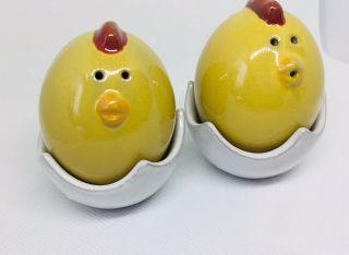 Baby Chicks Chickens And Egg W/ Shell Salt And Pepper Shaker Set Which Came 1st