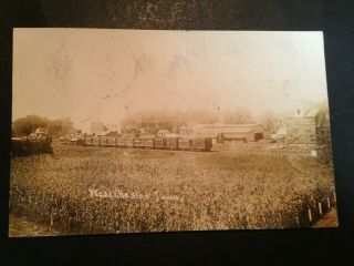 Rr Railroad Depot West Chester Ia Iowa Rppc Real Photo Postcard (330e)