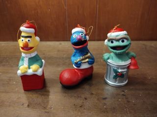 Vintage Jim Henson Sesame Street Muppets Christmas Ornaments Grover Bert Oscar