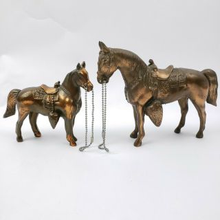 Vintage Western Rodeo Cowboy Horse Metal Copper Bronze