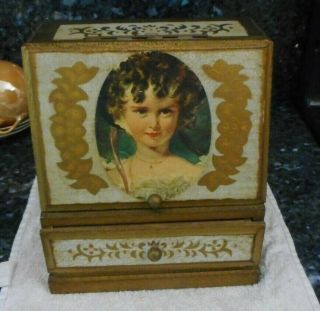 Vintage Florentine Style Tole Jewelry - Music Box