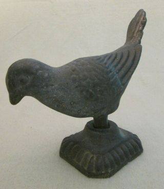 Vintage Antique Cast Iron Bird - On Base