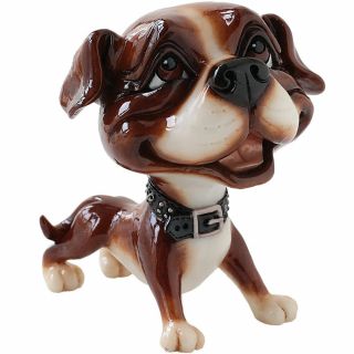 Little Paws " Stan " Staffy Staffordshire Terrier Pitbull Dog Figurine 4.  5 " High