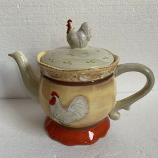 Cottage Rooster Teapot Pitcher Kitchen Collectible By Jay Import Rooster Lid