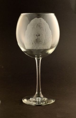 Etched Otterhound On Large Elegant Wine Glasses - Set Of 2