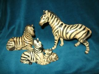 Uctci Vintage Figurines - Set Of 3 - Zebra Safari Animals