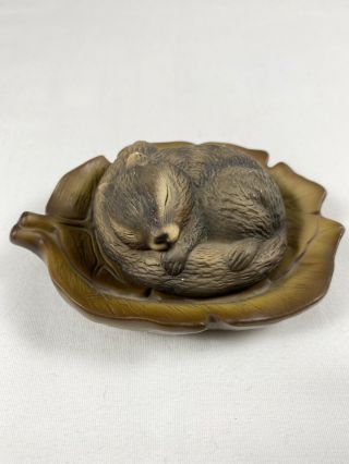Porcelain Sleeping Baby Squirrel In Leaf House Of Global Art Harvey Knox Kingdom