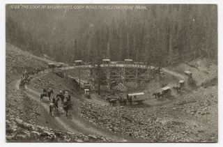The Loop At Sylvan Pass Cody Road To Yellowstone Wyoming Htt Co.  1698 Circa 1920