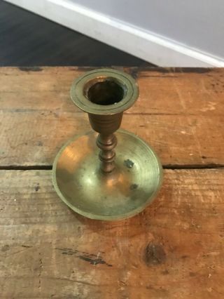 Vintage Antique Primitive Small Brass Candle Holder Lamp Nightlight Lantern 4 "
