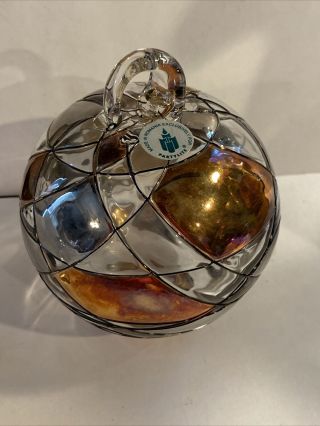 Vintage Partylite Calypso Mosaic Globe Hanging Glass Ball Ornament