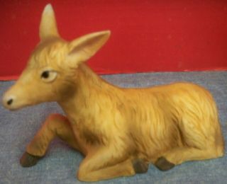 Vintage Homco Home Interiors Porcelain Nativity Replacement Donkey 5 3/4 " Long
