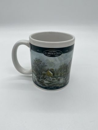 Currier And Ives Coffee Mug Cup Early Winter Vintage