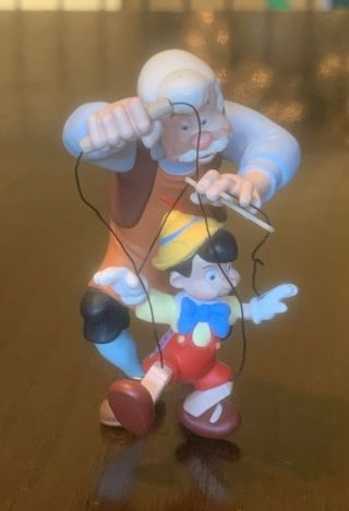 1999 Hallmark Christmas Ornament Disney Pinocchio & Geppetto Guc