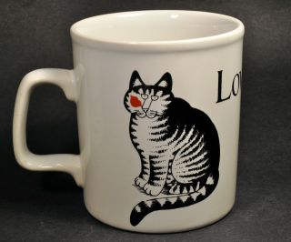 Kiln Craft B.  Kliban Love A Cat Coffee Mug Staffordshire Potteries Kitty Kissed