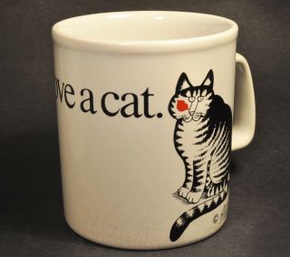 Kiln Craft B.  Kliban Love A Cat Coffee Mug Staffordshire Potteries Kitty Kissed 3