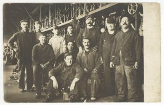 Industrial Workers Rppc Rp Real Photo Postcard Factory Labor Laborers Machine