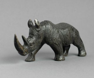 Vintage Carved Stone African Rhino Rhinoceros Detail