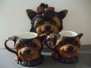 Big Sky Canine Yorkshire Terrier Mugs & Welcome Sign