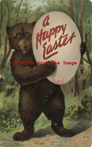 Easter,  Valentine Series,  Anthropomorphic Bear With Large Egg