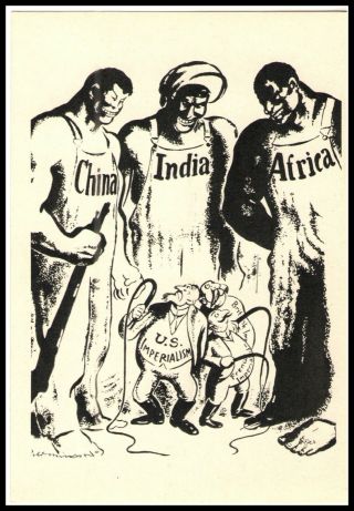 Ussr Anti - Racist Anti - Colonial Card 1962 Strongmen Africa,  China,  India