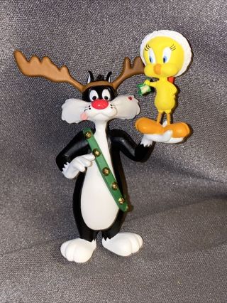 Vintage R82 Hallmark Looney Tunes Christmas Ornament 1992 Sylvester & Tweety