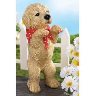 Large Waiting Eagerly Dog Figurine Garden Yard Indoor/outdoor 14 " H Hand - Painted