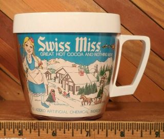 Vintage Swiss Miss Thermo Serv Insulated Mug Cup Cocoa Hot Chocolate 1970 
