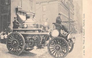 Hartford,  Ct,  Fire Department Steam Engine & Crew,  Rotograph Pub C 1903 - 06