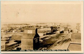 Hays,  Kansas Rppc Real Photo Postcard " Hays City Looking West From Mill " 1907
