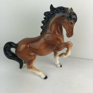 Vintage Rearing Stallion Horse Ceramic Figurine Made In Japan