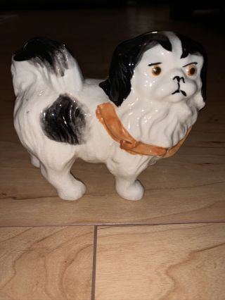 Vintage Pekingese Dog Porcelain Figurine Made In Japan Htf