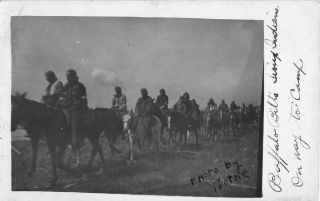 Buffalo Bill’s Sioux Indians On Way To Camp Photo By Toothe Rppc Postcard